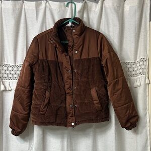 Time and Tru Bronze Corduroy & Puffer Jacket